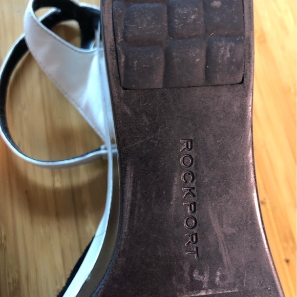 Rockport x Adidas Adiprene White Leather Open Toe Platform Wedge Shoes Size 10 - Picture 11 of 13